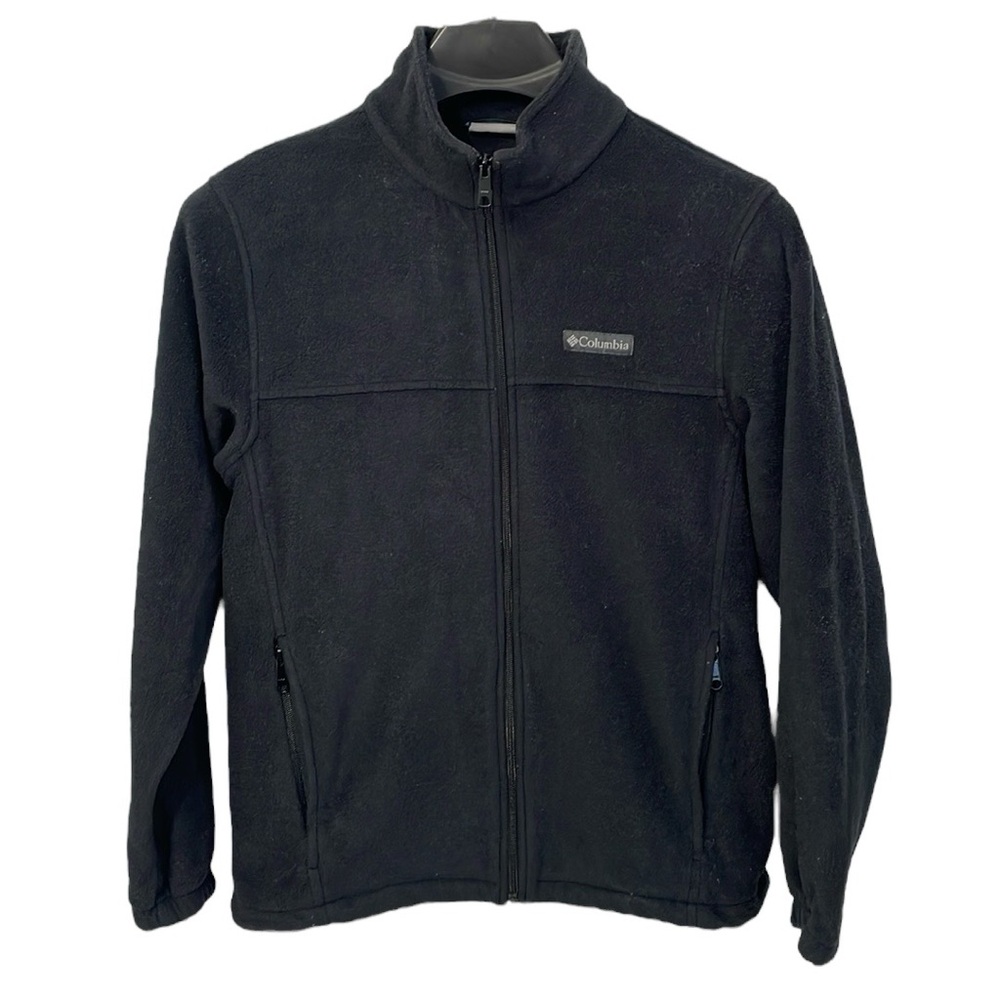 Columbia Size Large front zip‎ long sleeve grey fleece jacket.